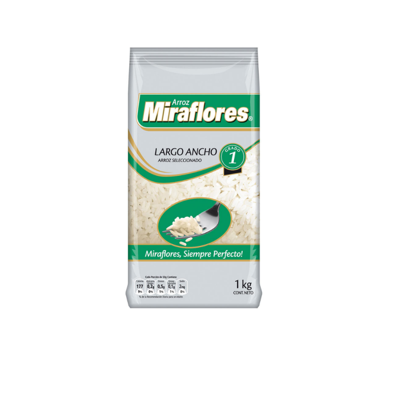 ARROZ MIRAFLORES LARGO VERDE G1 1KX10