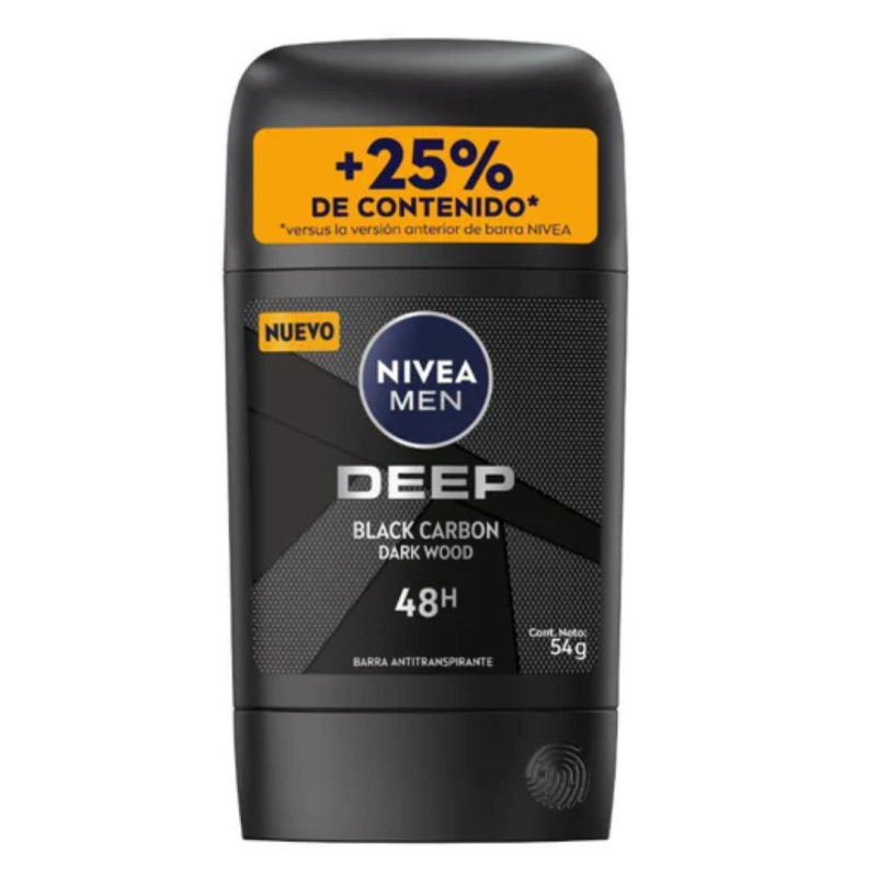 DEO NIVEA BARRA MEN DEEP BLACK CARB X1