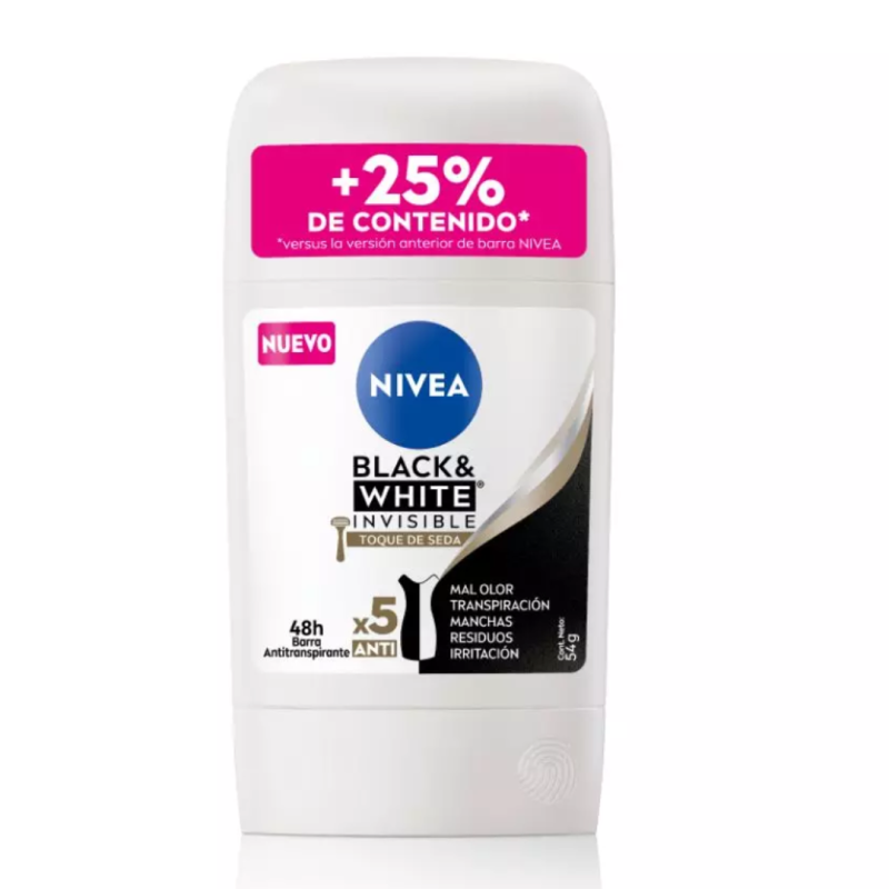 DEO NIVEA BARRA MUJER B/W TOQUE SEDA X1