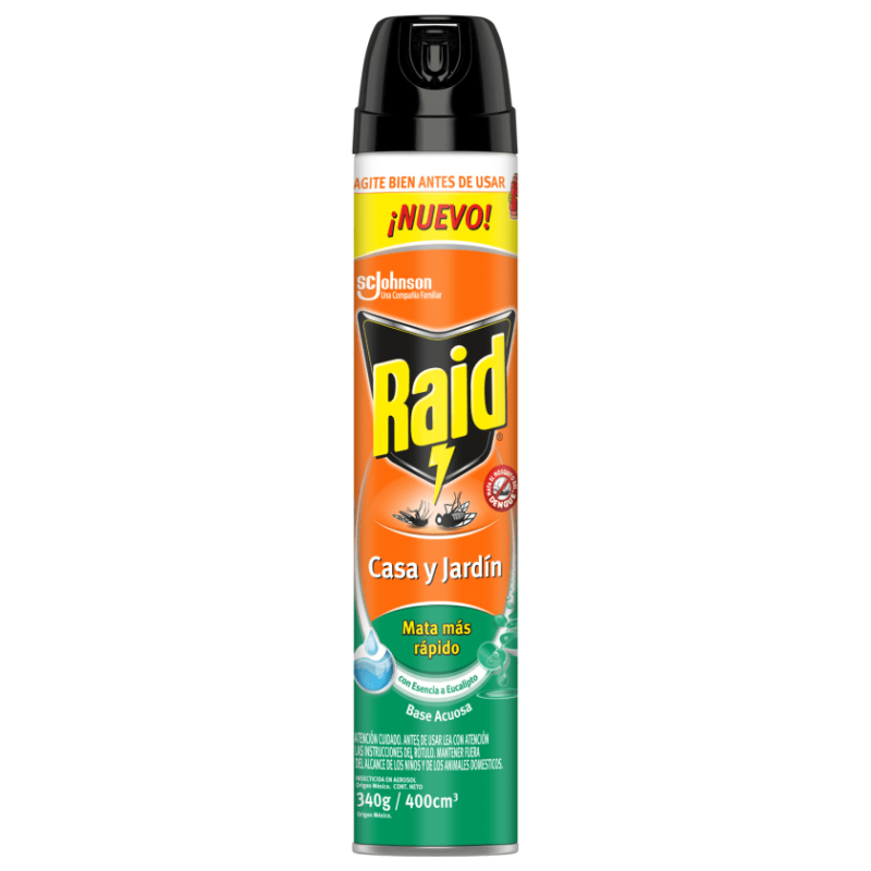 INSECTICIDA RAID  CASA Y JARDIN 400CCX12