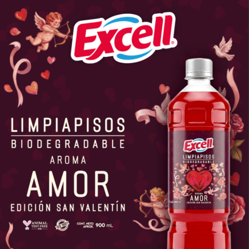 LIMPIAPISOS EXCELL AMOR 12X 900CC - Imagen 2